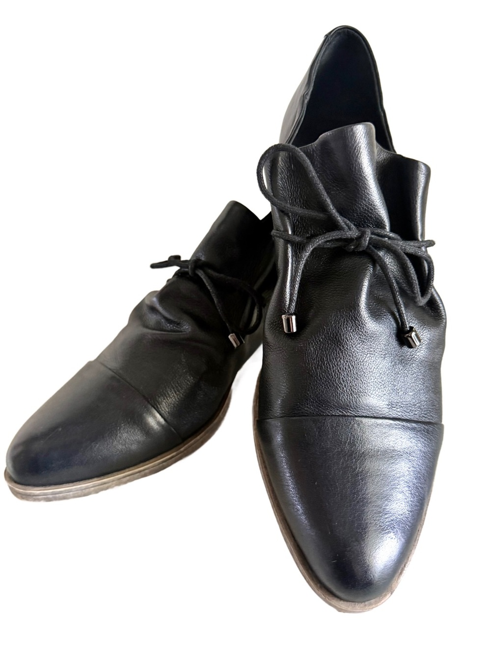 Leather Django Juliette Loafers Lagenlook shoes Kotty Black Oxfords Sz 41/Wms 10